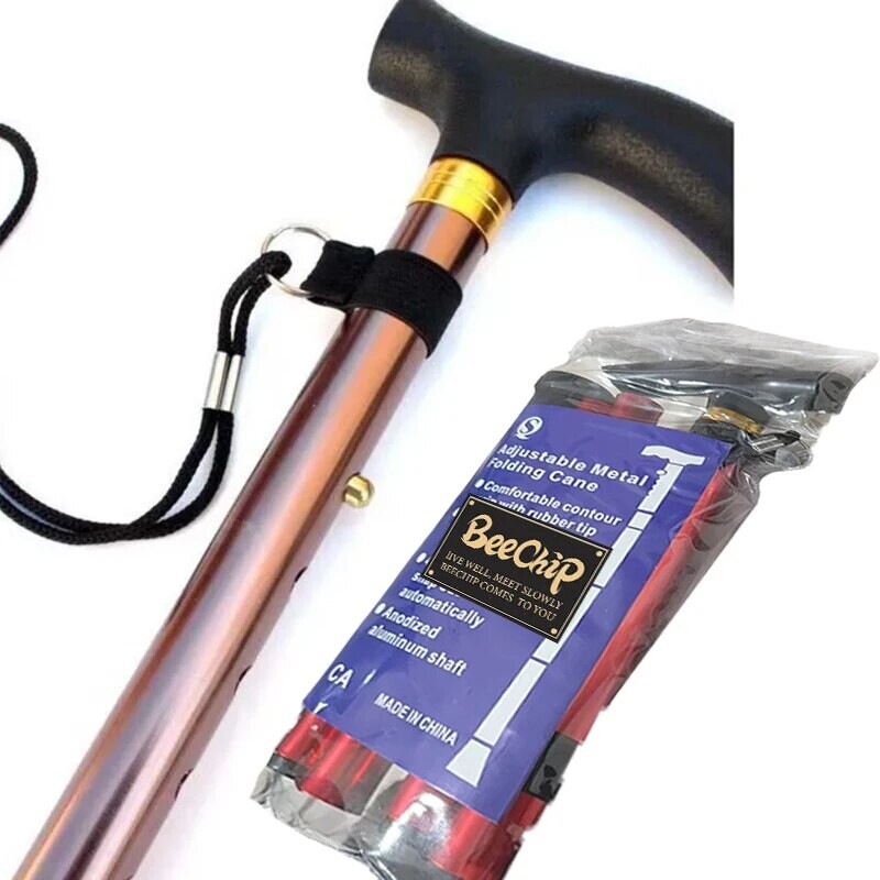 Reguliuojami teleskopiniai nešiojami sulankstomi aliuminio lydinio vaikščiojimo lazdos, neslystančios pagyvenusių žmonių ramentai