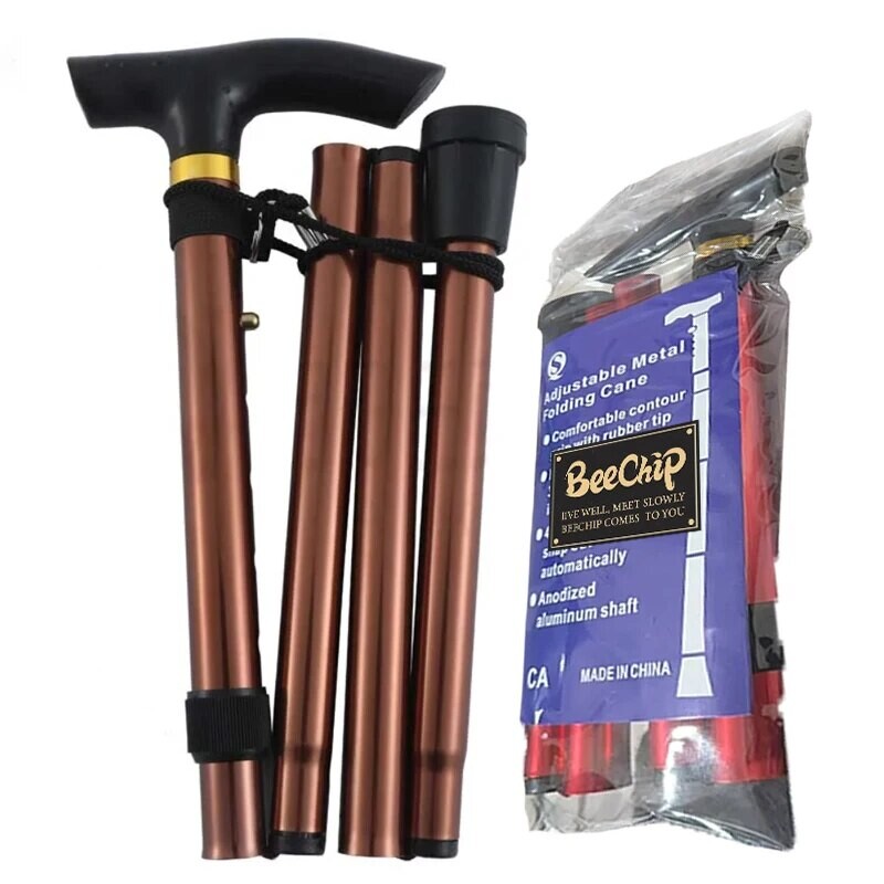 Reguliuojami teleskopiniai nešiojami sulankstomi aliuminio lydinio vaikščiojimo lazdos, neslystančios pagyvenusių žmonių ramentai