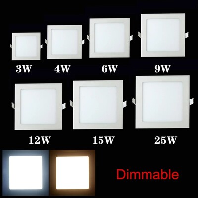 Led Downlight Dimmable 3W 4W 6W 9W 12W 15W 25W Square LED Spot light AC110V/220V Downlight Indoor Recessed Downlight