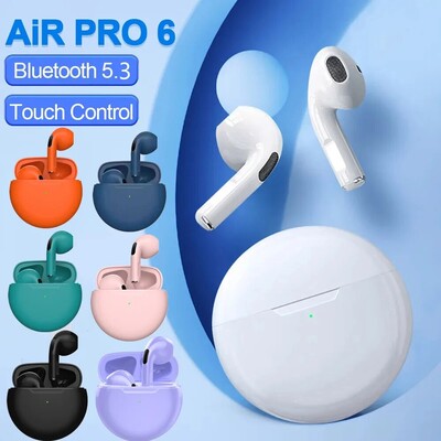 Γνήσιο Air Pro 6 TWS Wireless Bluetooth Headset 5.3 Headphone Mini Earphone with Mic Charging Box για Xiaomi iPhone Earbuds