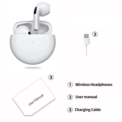 Originalne Air Pro 6 TWS bežične Bluetooth slušalice 5.3 Mini slušalice s mikrofonom Kutija za punjenje za Xiaomi iPhone slušalice