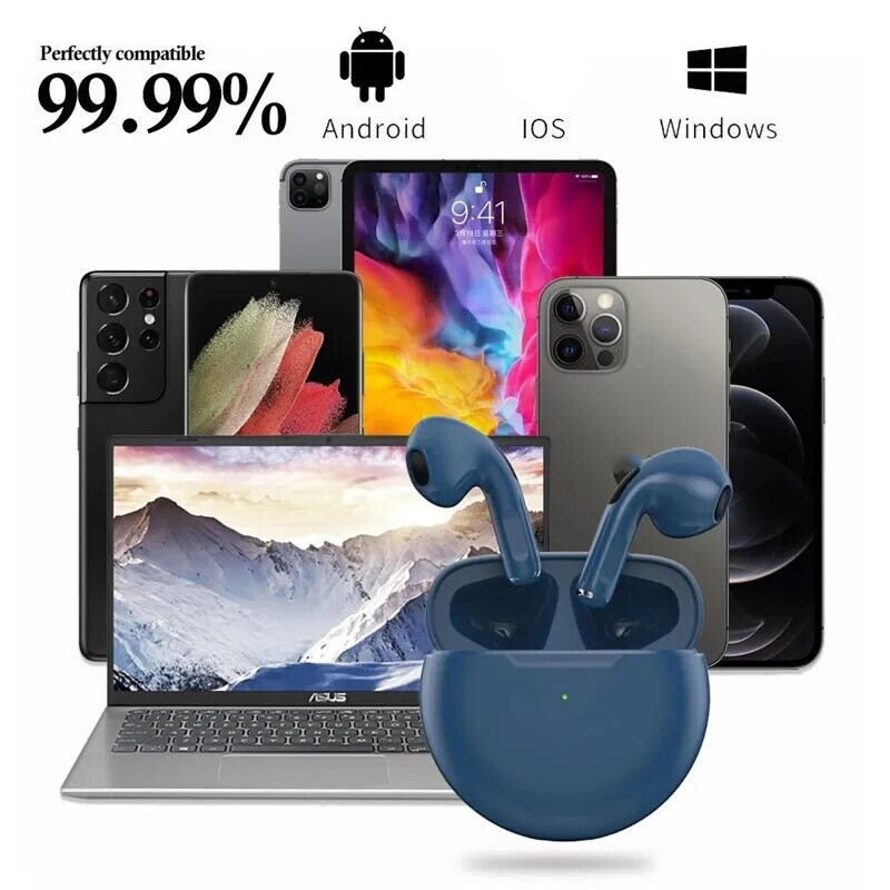 Originalne Air Pro 6 TWS bežične Bluetooth slušalice 5.3 Mini slušalice s mikrofonom Kutija za punjenje za Xiaomi iPhone slušalice