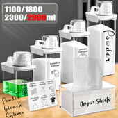 Õhukindel pesupesemisvahendi jaotur, lekkekindel taastäidetav tühi paak pulbripehmendaja valgendi hoiustamiskonteiner koos siltidega