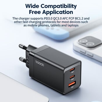 Φορτιστής Toocki 67W GaN USB C Γρήγορη φόρτιση Πολύχρωμος φορτιστής τύπου C για Macook iPhone 15 14 13 12 Pro Max Samsung Xiaomi POCO