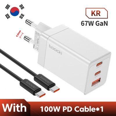 Toocki 67W GaN USB C įkroviklis Greito įkrovimo kelių spalvų C tipo įkroviklis skirtas Macook iPhone 15 14 13 12 Pro Max Samsung Xiaomi POCO