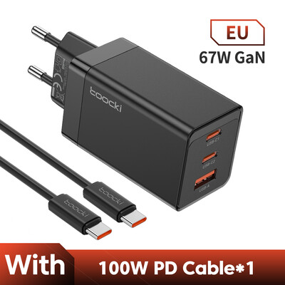 Toocki 67W GaN USB C įkroviklis Greito įkrovimo kelių spalvų C tipo įkroviklis skirtas Macook iPhone 15 14 13 12 Pro Max Samsung Xiaomi POCO