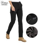 TRVLWEGO moteriškos lauko žygių kelnės žygiams, vilnos, plonos minkštos sniego slidinėjimo kelnės, neperšlampamos, atsparios vėjui, žieminiai laipiojimo drabužiai