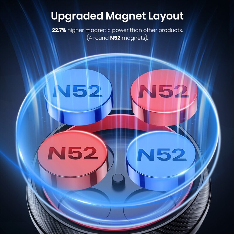 TOPK Magnetic autotelefoni kinnitus autotelefoni hoidikus Air Vent Magnetic, 6 N52 magnetit universaalsed mobiiltelefonihoidjad iPhone 15 jaoks