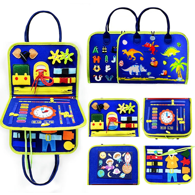 Πολυάσχολη σανίδα Μοντεσσόρι Παιχνίδια για νήπια Αισθησιακό παιχνίδι Εκμάθηση προσχολικής ηλικίας Εκπαιδευτικές ταξιδιωτικές δραστηριότητες για αγόρια λεπτές κινητικές δεξιότητες