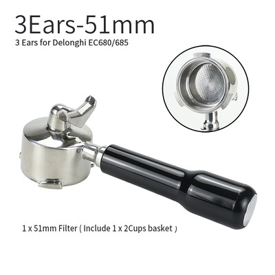 51 mm kavos dugno filtras, skirtas Delonghi EC680 EC685 pakaitinio filtro krepšelio espreso aparato rankenos kavinės priedai
