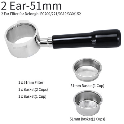 51 mm kavos dugno filtras, skirtas Delonghi EC680 EC685 pakaitinio filtro krepšelio espreso aparato rankenos kavinės priedai