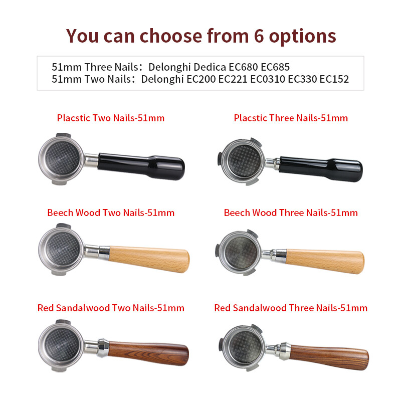 51 mm kavos dugno filtras, skirtas Delonghi EC680 EC685 pakaitinio filtro krepšelio espreso aparato rankenos kavinės priedai