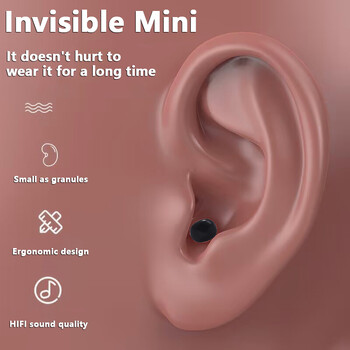 Безжични Bluetooth слушалки Mini Ultra Small Sleep New Invisible High Quality Sound Reduction за работа и класът не може да види