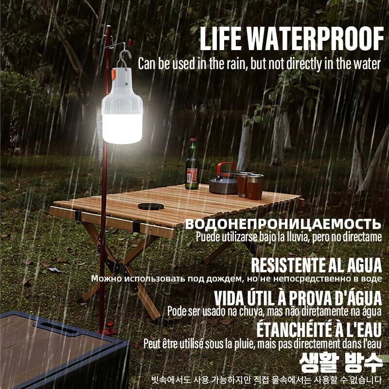 Lauko USB įkraunamos LED lempos didelio ryškumo avarinės šviesos prijungimas prie stovyklavimo Nešiojami žibintai naktiniai žibintai