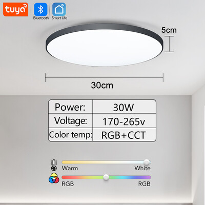 RGB Smart TUYA високоговорител за таванно осветление 36 W димираща LED светлина WIFI Bluetooth дистанционно управление Стая за домашен декор Възпроизвеждане на музика Всекидневна