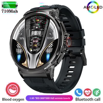 Uus meeste nutikell HD Bluetooth Call 1,85-tolline ekraan Smartwatch 710 mah suure akuga 400+ numbrilauaga nutikell Huaweile ja Xiaomile