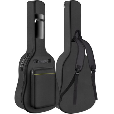 Acoustic Guitar Gig Bag 41 Inch 0.25 Inch Sponge Padding Water Resistent Dual Adjustable Shoulder Strap Guitar Case