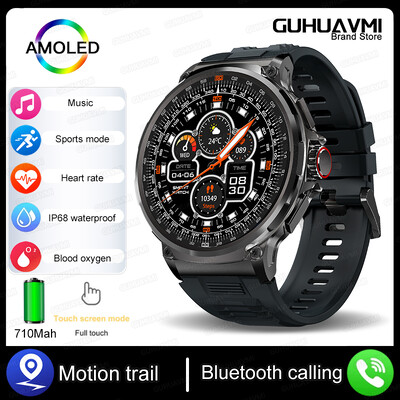 Nou smartwatch ultra AMOLED de 1,85 inchi, urmărire GPS, apel Bluetooth HD; Baterie mare de 710 mAh 400+ cadran, potrivită pentru Huawei Xiaomi