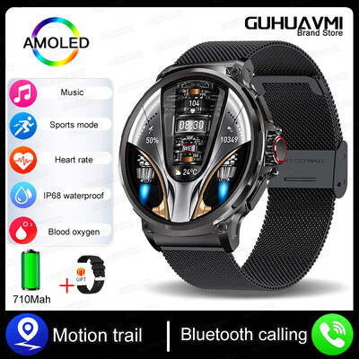 Nou smartwatch ultra AMOLED de 1,85 inchi, urmărire GPS, apel Bluetooth HD; Baterie mare de 710 mAh 400+ cadran, potrivită pentru Huawei Xiaomi