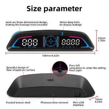 G3 / B3 Head Up Display OBD2 GPS Smart Car HUD Цифров скоростомер Защитна аларма RPM Температура на водата Тахометър Часовник