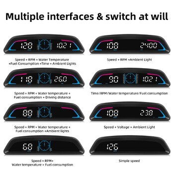 G3 / B3 Head Up Display OBD2 GPS Smart Car HUD Ψηφιακό ταχύμετρο ασφαλείας Συναγερμός RPM Ρολόι Ταχόμετρο θερμοκρασίας νερού