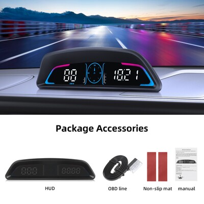 G3 / B3 Head Up Display OBD2 GPS Smart Car HUD skaitmeninis spidometras Apsaugos signalizacija RPM Vandens temperatūros tachometro laikrodis