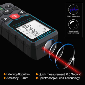 MILESEEY Laser Distance Meter X5 60M Laser Tape Measure, Ηλεκτρονικός χάρακας πολλαπλών μετρήσεων, παράδοση 3-10 ημερών