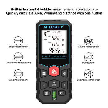 MILESEEY Laser Distance Meter X5 60M Laser Tape Measure, Ηλεκτρονικός χάρακας πολλαπλών μετρήσεων, παράδοση 3-10 ημερών