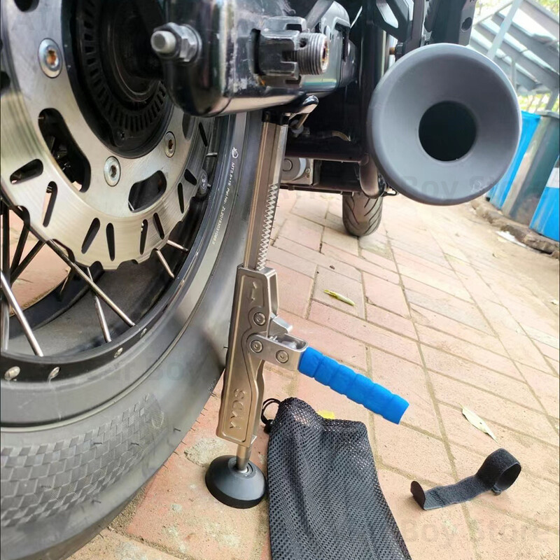 Kit de ridicare portabil pentru motociclete din oțel inoxidabil pentru curățarea și reglarea lanțului mașinii Structura de ridicare cu clichet Coborâre rapidă de ridicare