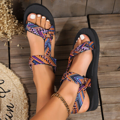 2024. gada vasaras dzīvoklis sieviešu apavi Kaņepju virves komplekts Pludmales sandales āra čības, liela izmēra sieviešu sandales