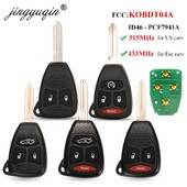 Jingyuqin 315/433mhz KOBDT04A Cheie de la distanță pentru mașină, buton 3/4 pentru Dodge Chrysler Jeep Dakota Durango Charger 300 Aspen Grand Cherokee