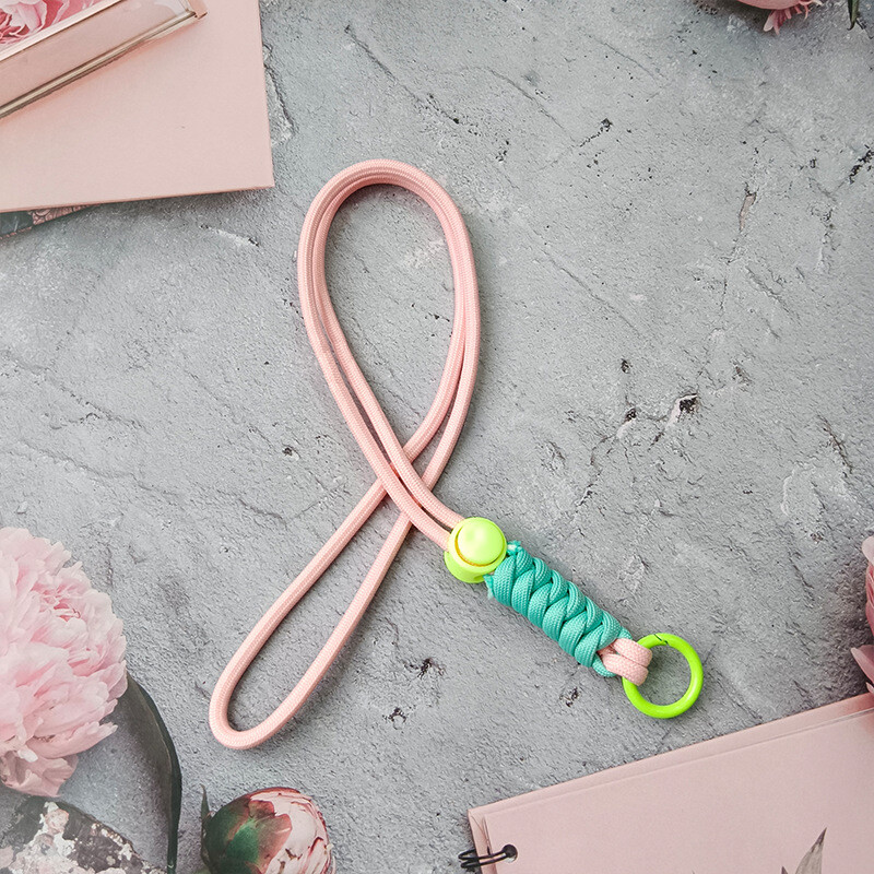 Snur pentru telefon mobil Snur creativ scurt impletit Husa pentru telefon mobil Breloc detasabil anti-pierdere 46CM Noduri asortate culori