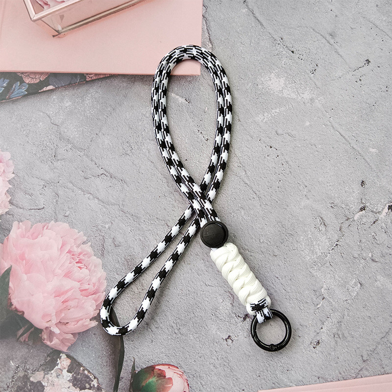 Snur pentru telefon mobil Snur creativ scurt impletit Husa pentru telefon mobil Breloc detasabil anti-pierdere 46CM Noduri asortate culori
