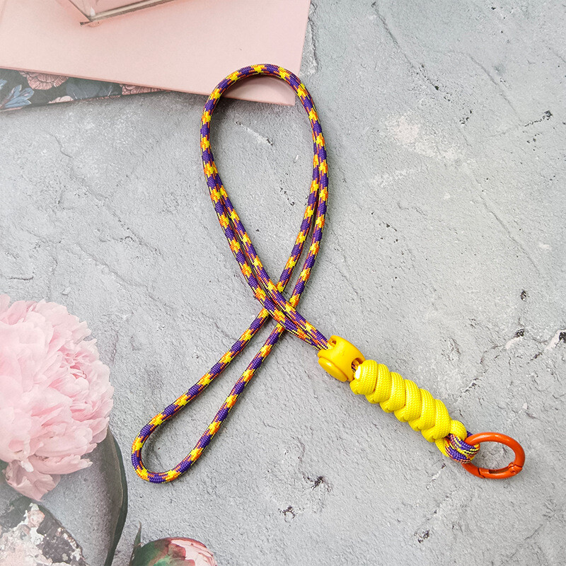 Snur pentru telefon mobil Snur creativ scurt impletit Husa pentru telefon mobil Breloc detasabil anti-pierdere 46CM Noduri asortate culori