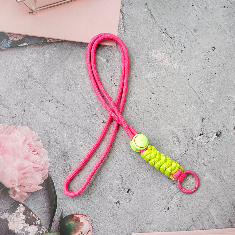 Snur pentru telefon mobil Snur creativ scurt impletit Husa pentru telefon mobil Breloc detasabil anti-pierdere 46CM Noduri asortate culori