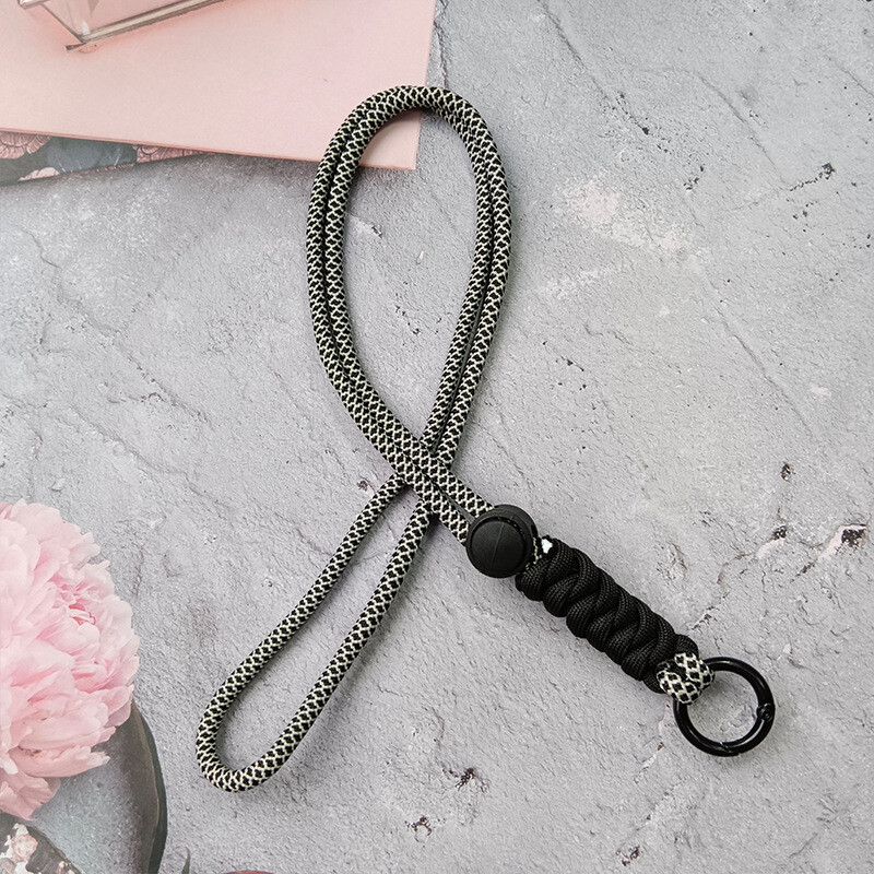 Snur pentru telefon mobil Snur creativ scurt impletit Husa pentru telefon mobil Breloc detasabil anti-pierdere 46CM Noduri asortate culori
