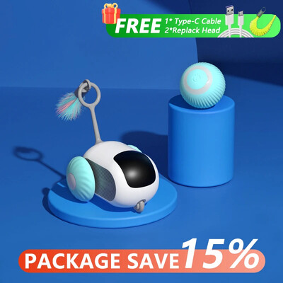 Smart Cat Toy Car Interactive Cat Toy Ball Automatic Rolling Remote Control Toy Car Indoor Cat Accessories Pet Kitten Supplies