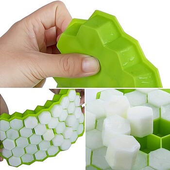 1бр Honeycomb 37 Lattice Cube Tray Maker с капак Направи си сам форма за лед