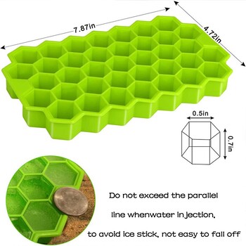 1бр Honeycomb 37 Lattice Cube Tray Maker с капак Направи си сам форма за лед