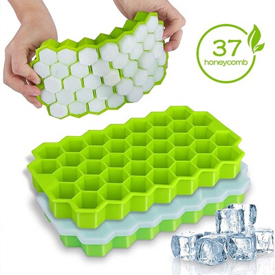 1бр Honeycomb 37 Lattice Cube Tray Maker с капак Направи си сам форма за лед