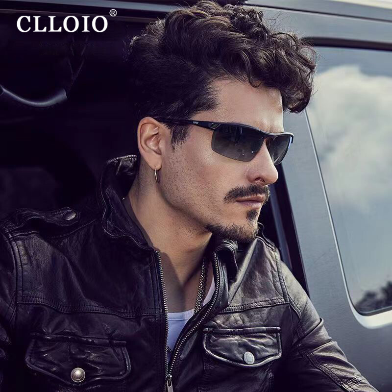CLLOIO alumiiniumist ääristeta fotokroomsed päikeseprillid meeste polariseeritud päeva-öö sõiduprillid pimestamisvastased UV400 kameeleon päikeseprillid