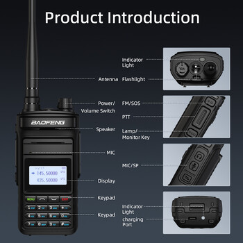 BAOFENG P15UV Walkie Talkie High Power Long Range Dual Band 999 Κανάλια Φορητός πομποδέκτης HF 2Way Ham Radios UV-13 Αναβαθμισμένα