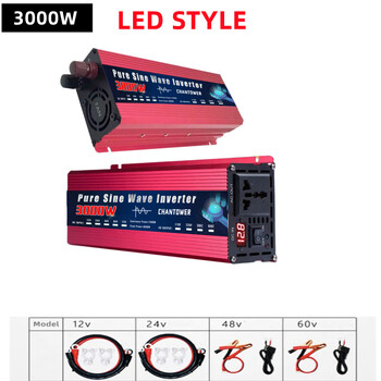 Inverter 12V 220V 2000W 3000W 4000W DC 12v/24v To AC 220v/110v Pure Sine Wave Τροφοδοτικό Μετατροπέας τάσης αυτοκινήτου ηλιακός μετατροπέας