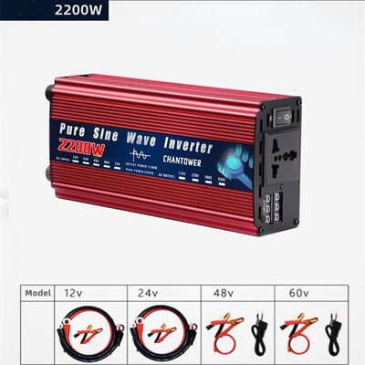 Inverter 12V 220V 2000W 3000W 4000W DC 12v/24v AC 220v/110v Puhas siinuslaine toiteallika pingemuundur auto päikeseenergia inverter