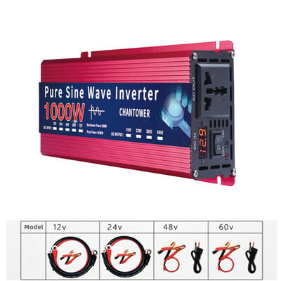 Inverter 12V 220V 2000W 3000W 4000W DC 12v/24v To AC 220v/110v Pure Sine Wave Τροφοδοτικό Μετατροπέας τάσης αυτοκινήτου ηλιακός μετατροπέας