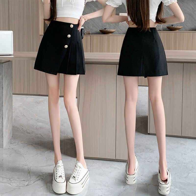 Naiste seelik 2024 suvi uus stiil uus hiina stiilis plisseeritud seelik A-jooneline retro kõhtu katv jalgevahet kattev seelik