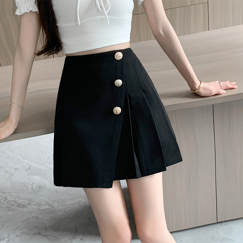 Naiste seelik 2024 suvi uus stiil uus hiina stiilis plisseeritud seelik A-jooneline retro kõhtu katv jalgevahet kattev seelik