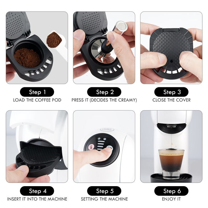 Adaptor reîncărcabil iCafilas pentru capsulă de cafea Dolce Gusto, filtru cu formă de lapte, oțel inoxidabil, pentru aparatul de cafea Geino S Mahcine