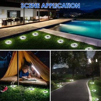 8/20 LED Solar Power Disk Light Outdoor Garden Solar Underground Light Deck Light Spotlight Buried Solar Led Lamp Decor Garden