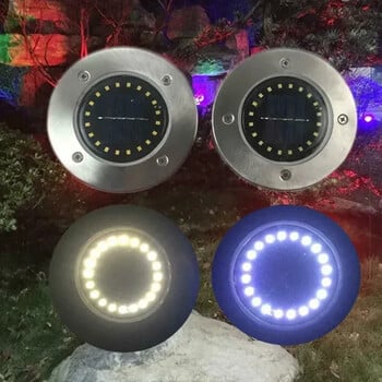 8/20 LED Solar Power Disk Light Outdoor Garden Solar Underground Light Deck Light Spotlight Buried Solar Led Lamp Decor Garden